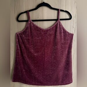 Maurices | Rich Burgundy Velvet Camisole Top | Size 0X